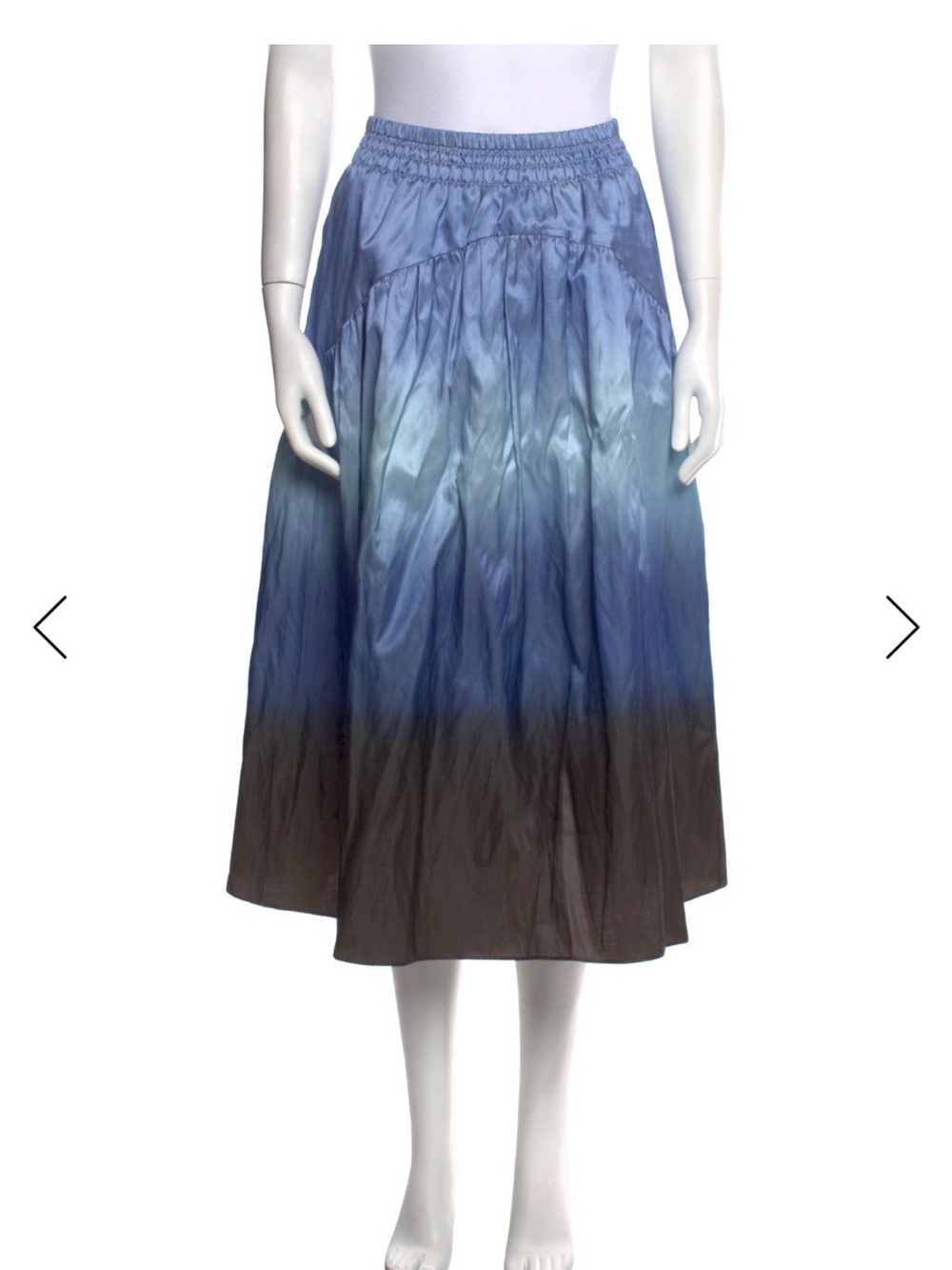 Vince Ombre Blue to Brown Midi Skirt